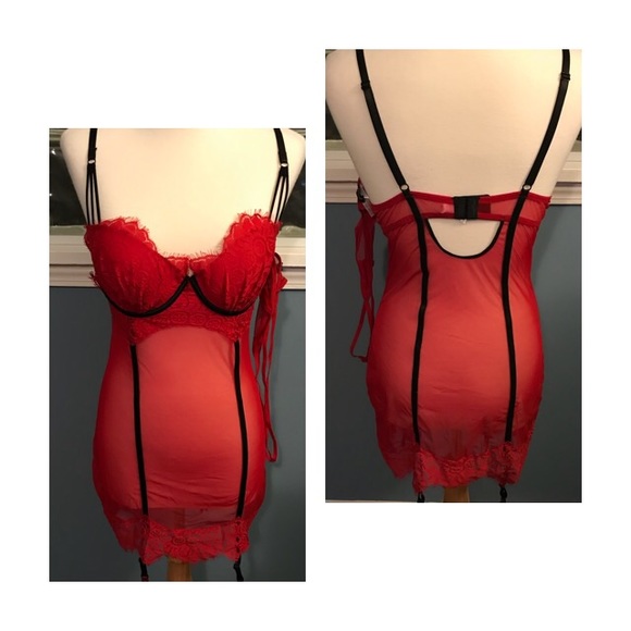 Oh la la Cherie Other - Sale!New XL red w/ blk piping lingerie w garters